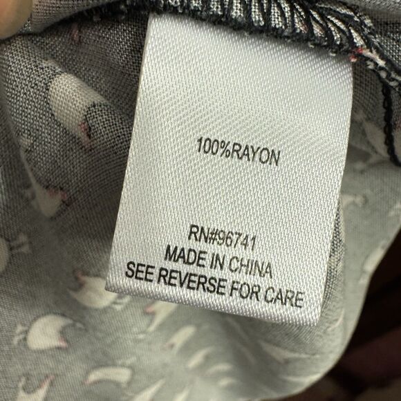 Cloth & Portrait Top XXL Womens Button Up Chicken Novelty Print Farmcore Office - Picture 8 of 8